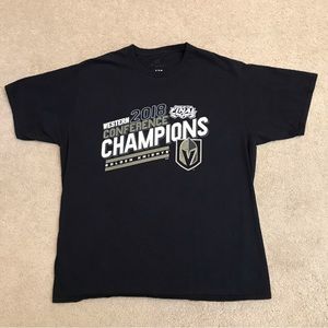 Vegas Golden Knights 2018 Conference Champions Players Roster T Shirt Mens XL